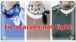 ♥きつくない簡単便利な【スカーフの巻き方】 how to wear scarves in a different way with a rubber band