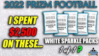 I SPENT $2,500 ON THESE... 2022 Prizm Football  White Sparkle Packs - 1 of 1 Rookie Autographs!