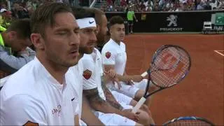 I giocatori della Roma al Foro Italico per "Tennis with stars". Presenti Totti, De Rossi, Florenzi