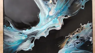 142. Dutchpour with a little twist. #acrylic #pouring #dutchpour #art #tutorial #diy