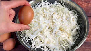 Cabbage with eggs is better than pizza! Simple, quick and delicious recipe for lunch and dinner!