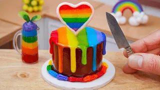 Yummy Chocolate Cake 🌈 Colorful Miniature Rainbow Chocolate Cake Decorating | 1000+ Miniature Ideas