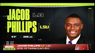 Cleveland Browns select LSU LB Jacob Phillips with No. 97 pick in 2020 draft