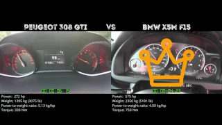 Peugeot 308 GTi vs BMW X5M F15 // 0-100 km/h