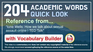204 Academic Words Quick Look Ref from "Ione Wells: How we talk about sexual assault online | TED"