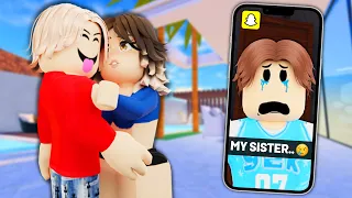 My SISTER Had a CRUSH On My BEST FRIEND On ROBLOX SNAPCHAT.. (Brookhaven RP 🏡)