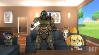 Doom Slayer & Isabelle Play Wii Sports while company is over [SFM]