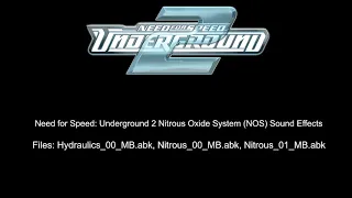 NFSU2 Nitrous Oxide System Sound Effects