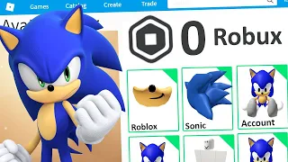 0 ROBUX SONIC ROBLOX ACCOUNT CHALLENGE!