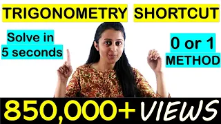 TRIGONOMETRY SHORTCUT//TRICK FOR NDA/JEE/CETs/COMEDK/SOLUTION IN 5 SECONDS