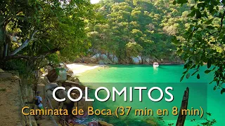 Caminata entera de 37 minutos, Boca de Tomatlán a Playa Colomitos en 8 minutos