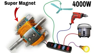 I turn super Copper magnet at 230v most powerful Generator...