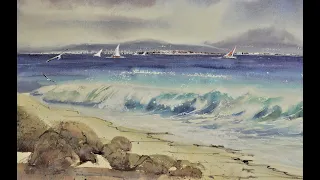 How to Paint a Wave at the Beach in Watercolour with Jude Scott