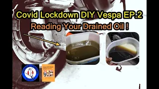 Covid Lockdown DIY Vespa EP.2 Reading Your Drained Gear Oil Color (reflex of engine condition) (EN)