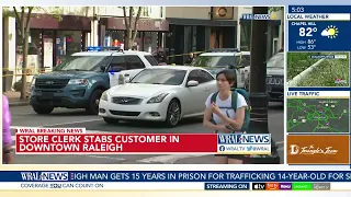 Clerk stabs customer in downtown Raleigh store