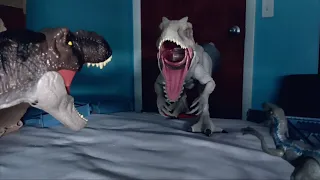 Remake Jurassic World Indominous rex vs T-Rex and Blue battle💥🦖💥🦖💢🦖