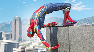 GTA 5 Iron Spiderman Falling off Highest Buildings - Euphoria Ragdolls (Long Video #2)