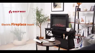 Costway Insert Recessed Mounted Standing Fireplace Heater