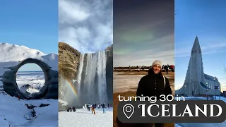 iceland vlog: celebrating my 30th birthday, northern lights, ice cave tour