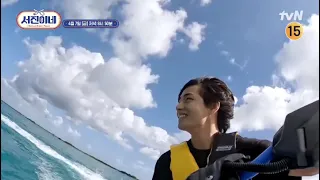 Jinny's kitchen Episode 7  Teaser. Taehyung driving scooter at sea. //Seojin's family Ep7 Teaser