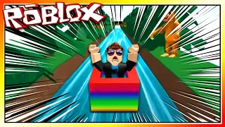 急速溜滑梯的挑戰！ 從9999英尺的溜滑梯上滑下去吧！機器磚塊 Roblox【至尊星】