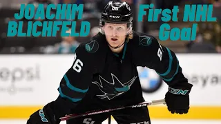 Joachim Blichfeld #86 (San Jose Sharks) first NHL goal Apr 24, 2021