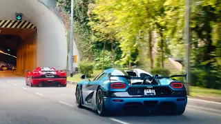 Racing Two Koenigsegg Ageras Through Singapore