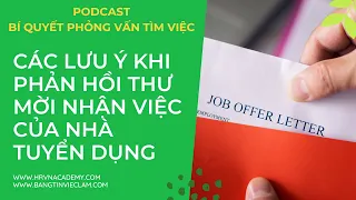 Các lưu ý khi phản hồi thư mời nhận việc của Nhà tuyển dụng