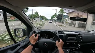 Driving from Geneve border to direction of Annecy. Renault Trafic. POV. Summer. Cloudy day. France