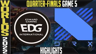 EDG vs DRX Highlights Game 5 | Worlds 2022 Quarterfinals | Edward Gaming vs DRX G5