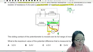 ON21 P12 Q38 Potentiometer Max V | Oct/Nov 2021 | Cambridge A Level 9702 Physics