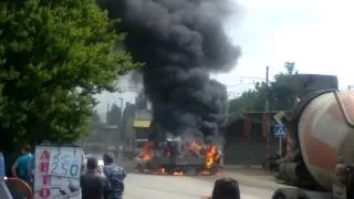газель и четырка сгорели после аварии Краснодар