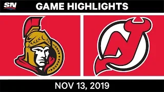 NHL Highlights | OTT vs. NJ - Nov. 13, 2019