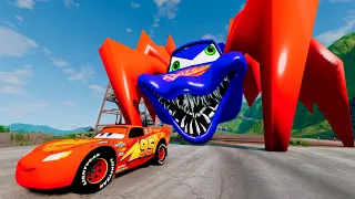 Epic Escape From The Lightning McQueen Spider Eater   McQueen VS  McQueen Eater BeamNG Drive #8