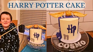 HARRY POTTER CAKE TUTORIAL| chatty decorate a cake with me