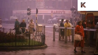 1960s North Of England Town, Rainy Street Scenes, Colour 16mm