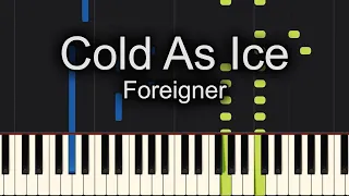 Cold As Ice Foreigner Piano Tutorial Synthesia (Chords)