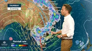 Severe Weather Update: heavy rainfall, strong winds for southern and eastern Australia, 11 Dec. 2018