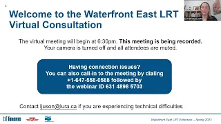 Waterfront East LRT Extension: April 2023 Virtual Community Consultation Recording