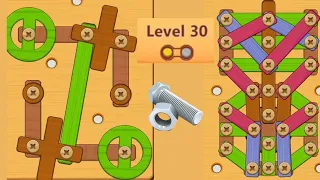 Amazing 😀 Wood Nuts & Bolts Puzzle - Level 30