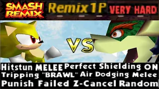 Smash Remix - Remix 1P Mode Gameplay Toggle ON with Super Sonic (VERY HARD)