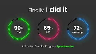 Animated Circular Progress Bar Speedometer using Html CSS & Vanilla Javascript | No Plugins