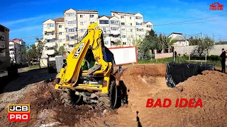 JCB 3CX PRO - That Was Not a Good Idea. Stuck in The Basement