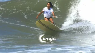 かこいいロング女子 Surf @ Cimaja, Practice before Bali Competition.