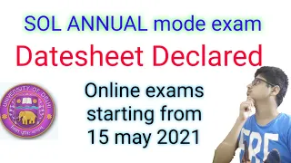 SOL OBE annual mode datesheet | may - june 2021 exams