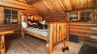 Cozy Log Cabin Bed Build - 100% natural materials