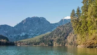 Lake Ritsa and the Caucasus Mountains in Abkhazia | Stock Footage