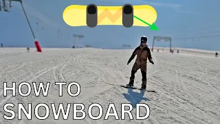 LEARN HOW TO SNOWBOARD IN 15 MINUTES (complete walk-through)