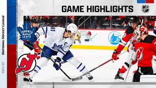 Maple Leafs @ Devils 2/1/22 | NHL Highlights