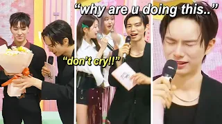 Kpop idols making Chaemin cry on his last day on Music Bank (ft. IVE, SEVENTEEN)